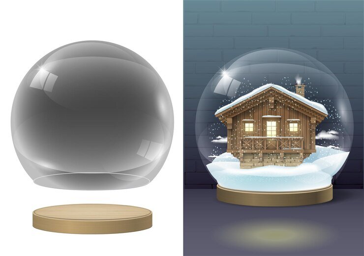 A creative flat lay of a globe cam being used at a winter-themed birthday party.